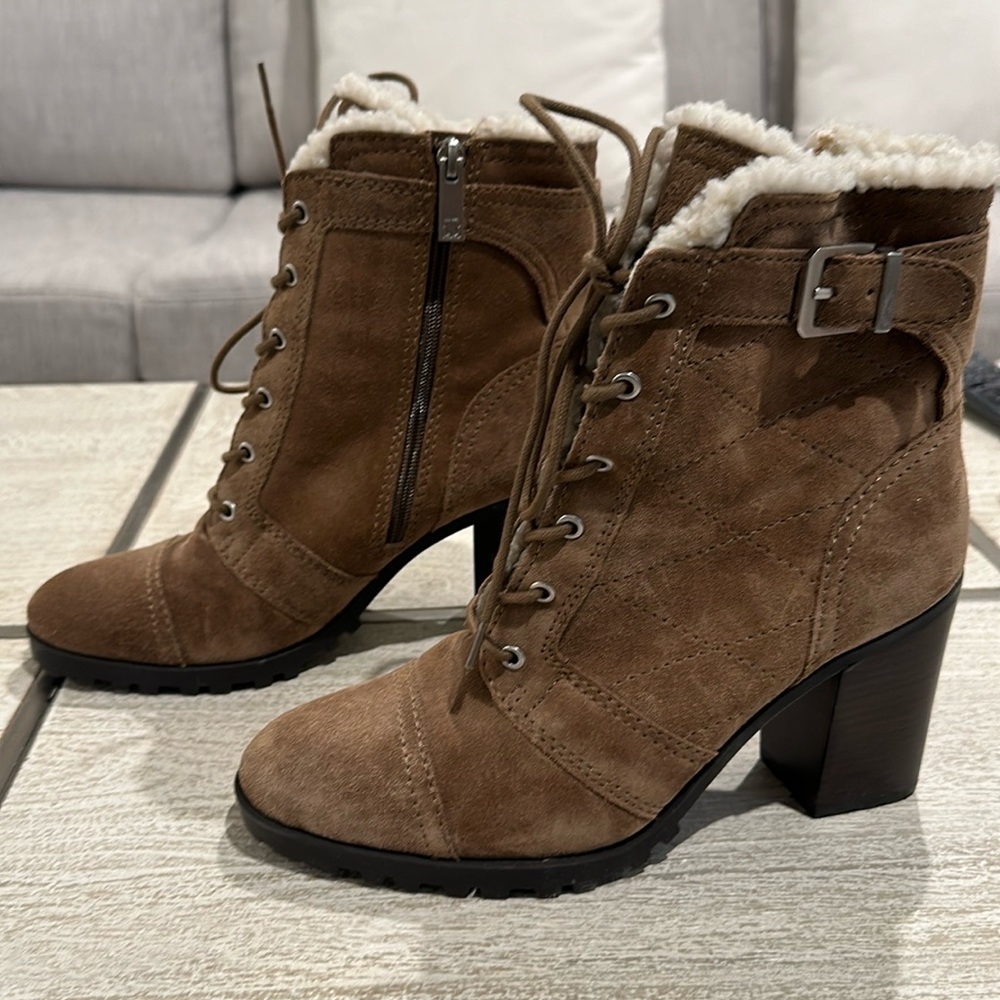 Ivanka trump sherpa lined suede bootie 9.5   Never worn